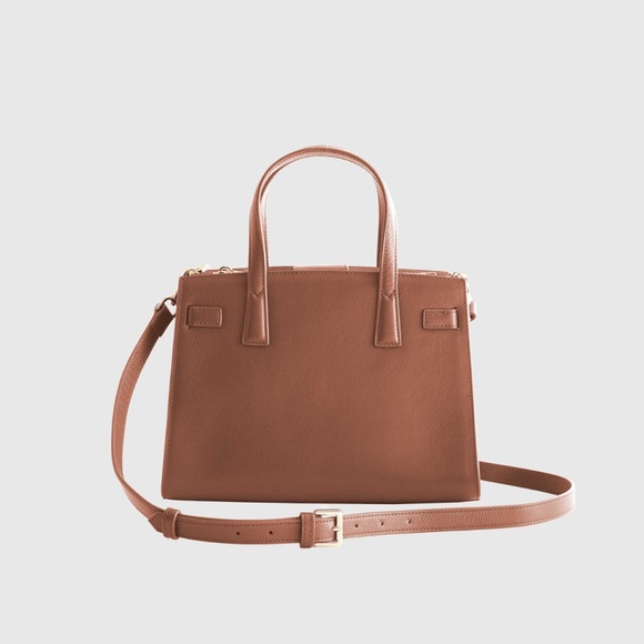 Quince Handbags - NWOT Quince Italian Leather Small Triple Compartment Satchel